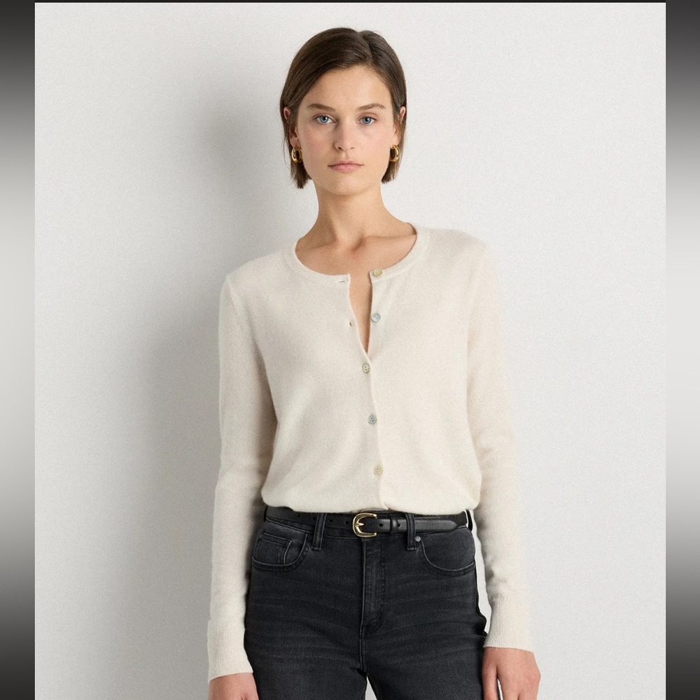 Quince Mongolian Cashmere Cardigan  XS NWT IVORY